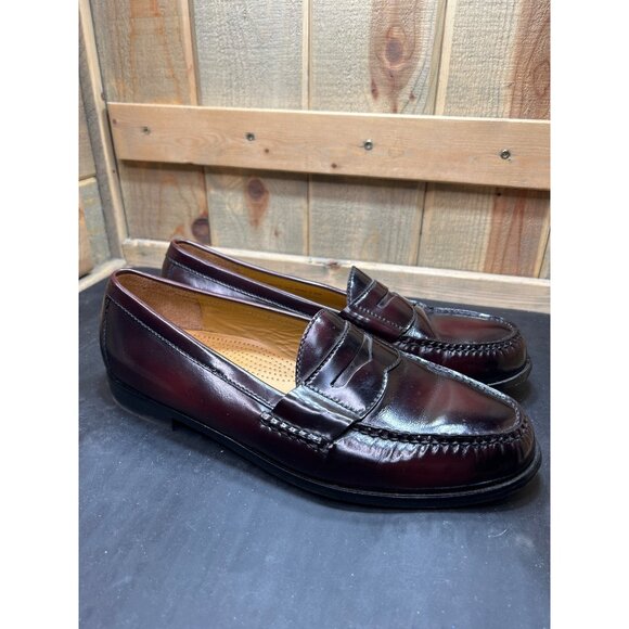 Cole Haan Mens Burgundy Leather PINCH Penny Loafers Size 12 D Dress Shoes - Picture 1 of 12